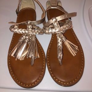 Rose gold gladiator sandal